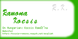 ramona kocsis business card